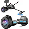 Image de SISIGAD Hoverboard go Kart Seat,8,5" Off Road Hoverboards with LED Lights, All Terrain Hoverboards, Self Balancing Scooter with Bluetooth Speaker,Music Hoverboard and Kart Bundle