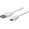 Image de Manhattan 324069 USB-kabel USB 2.0 USB-A stekker, USB-micro-B stekker 1.80 m Wit UL gecertificeerd