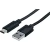 Image de Manhattan 353298 USB-kabel USB 2.0 USB-C stekker, USB-A stekker 1.00 m Zwart UL gecertificeerd