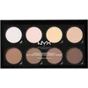 Image de NYX Professional Makeup Highlight & Contour Pro, Kit pour Contouring, 8 Poudres Faciles à Estomper, Fini Mat et Irisé