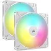 Image de CORSAIR RS140 ARGB 140mm Ventilateur PWM   Connexion Daisy-Chain   Faible Bruit   Roulement à Dôme Magnétique   Paquet Double   Blanc