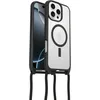 Image de Coque OtterBox React Series Necklace MagSafe pour iPhone 16 Pro Max, coque de protection ultra fine avec collier réglable et amovible, testé selon les normes militaires, Transparent/Noir