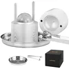 Image de VEVOR Presse à Glaçons Sphères de 61 mm Moule à Glaçon Rond en Alu Bac à Glaçons Ronds avec Pince Fabrication Rapide de Glaçons Boules pour Boissons Cocktails Whisky Café Soirées Pyjama Bars Argenté