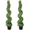 Image de  VEVOR Buis Topiaire Artificiel 122 cm Buis Artificiel Extérieur en Spirale 2 Fausses Plantes en PE 10 Feuilles Remplaçables avec Pot Sans Odeur pour Décoration Intérieur Jardin Terrasse Balcon Entrée