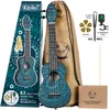 Image de Ortega Guitars Ukulélé Soprano Super Scale Acoustique   Série Keiki K2   Accessoires Inclus   Agathis/ABS, Kaléidoscope Bleu (K2SS-BKC)