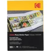 Image de KODAK Photo Sticker Paper Lot de 20 feuilles de papier photo autocollant Blanc Format A6 21 x 29,7 cm 120 g/m² Compatible jet d'encre