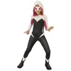 Image de Rubies Déguisement Spider Gwen Classic pour filles, Jumpsuit avec capuche attachée, couvre-bottes et anti-face, Official Marvel, Spider-Man, pour carnaval, Halloween, Noël et anniversaire