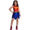 Image de RUBIES - DC Comics Officiel - Déguisement Wonder Woman Classique Enfant - Taille 4-6 ans - Costume avec Robe, Ceinture, Bustier et Cape Amovible - Pour Halloween, Carnaval - Idée Cadeau de Noël