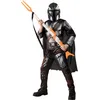 Image de RUBIE'S Costume de mandalorien Rubies Deluxe pour enfants, combinaison avec armure, cape et masque, mandalorien Star Wars officiel pour le carnaval, Halloween et Noël, enfants de 9 à 10 ans