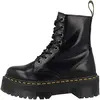 Image de Dr. Martens, Jadon 8-Eye Platform Boot en cuir pour hommes et femmes, Noir poli, 44 EU