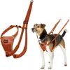 Image de Harnais anti-traction HALTI - Pour que votre chien arrête de tirer sur sa laisse, Réfléchissant, sangle de poitrail et des pattes avant rembourrée, Harnais pour petits chiens (Taille S, Orange Brûlé)