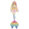 Image de Barbie - Barbie Dreamtopia - Sirène Magique Arc-en-Ciel - Poupée avec Détails qui Changent de Couleur - Diadème et Corsage Marin - Cadeau dès 3 ans, GTF89, Multicolore