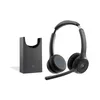 Image de Cisco Casque 722, double casque Bluetooth sans fil, bouton Webex, adaptateur Bluetooth USB-A HD, étui souple, support de charge, noir carbone, garantie responsabilité limitée de 1 an