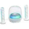 Image de Harman Kardon SoundSticks 5 haut-parleur Bluetooth, Conception à 3 voies, Connectivité HDMI ARC monocâble, connexion multi-enceintes Auracast, jeux de lumière colorés, blanc