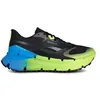 Image de Reebok Chaussures de course Floatzig Adventure 1 pour homme, Black Digital Lime Kinetic Blue, 42 EU
