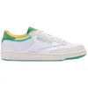 Image de Reebok Baskets unisexes Club C 85, blanches, vertes et chaux, taille 42,5 EU, Chalk White Upgradegreen, 42.5 EU