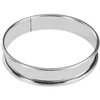 Image de De Buyer - Cercle à tarte rond en inox à bord roulé - 10 x 2 cm - Surface Lisse, Démoulage Facile, Pour des Résultats Sans Défaut et Délicieux, Argent