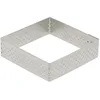 Image de De Buyer - Cercle à tarte carré VALHORNA en inox perforé - 15 x 15 x 2 cm - Fabriqué en France, Technologie AIR SYSTEM, Micro-Perforations pour Cuisson Rapide et Homogène pour Résultats Croustillants