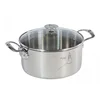 Image de De Buyer - Faitout en inox MILADY avec son couvercle en verre - 24 cm - Fabriqué en France, Sans PFAS, Inox 18/10 Performant et Résistant, Fond Sandwich, Tous Feux + Four, Finition Poli Brillant