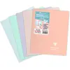 Image de Calligraphe Clairefontaine 951481C Un Cahier Agrafé Koverbook Blush - 17x22 cm - 96 Pages Grands Carreaux - Papier Blanc 90 g - Couverture Polypro Opaque - Couleur Aléatoire