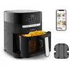 Image de Moulinex Easy Fry & Grill Vision Friteuse sans huile + Grill, Capacité 4,2 L, Jusqu'à 6 personnes, 8 programmes automatiques, Fenêtre amovible, Écran tactile, Air fryer, Noir, EZ506820