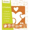 Image de Avenue Mandarine 42640O - Un paquet de 6 POCHOIRS 15x15 cm avec notice incluse - À partir de 3 ans - COEURS