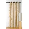 Image de LINDER - Rideau Tissé et Teint en France - Style Ethnique - Finition  illets Couleur Canon de Fusil - Coloris Jaune et Coton Naturel - Dimensions 140x260cm - 59% Polyester 41% Coton - Collection Nazca