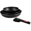 Image de Sitram Set de 3 poêles avec manche amovible, noir