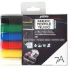 Image de Pébéo - Set de 6 marqueurs spécial tissu et textiles foncés et opaques, Feutres pour tissus et textiles foncés et opaques, assortiment basique pointe ronde 4mm Multicolore 804501