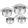 Image de Tefal Duetto+ - Lot 4 casseroles Inox -16/20/24cm - Tous feux - G719S73