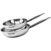 Image de Fackelmann 9437350 Set de 2 poêles 20 et 24 cm en inox, Poêle de cuisson, Poêle tous feux, Poêle induction, Poêle sans PFAS, Manche inox, Manche riveté, Acier inoxydable 18/8, Gris, 20 et 24 cm