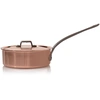 Image de BAUMALU - Sauteuse avec Couvercle - Cuivre Étamé - Tous Feux sauf Induction - Manche Fixe en Fonte - Rebord Haut Anti-Éclaboussures - Design Traditionnel Français Made in Alsace - Ø22cm - Cuivre