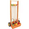 Image de Jeujura - 8602- Jeux de Société-Jeu de Croquet en Bois - 4 Joueurs - Chariot en Bois