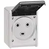 Image de Prise Plexo 2P+T étanche 32A complet IP44 saillie - gris
