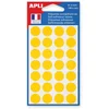 Image de APLI, 111844 Pastille Adhésive 15mm Pochette de 168 JAUNE