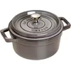 Image de STAUB Cocotte en Fonte Émaillée avec Couvercle, Tous feux dont induction, 2 personnes, Ronde, 20 cm, 2,20 L, 4,2 kg, Gris Graphite