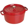 Image de STAUB Cocotte en Fonte Émaillée avec Couvercle, Tous feux dont induction, 5 à 7 personnes, Ronde, 28 cm, 6,70 L, 7,7 kg, Cerise