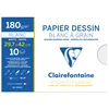Image de Clairefontaine 96185C - Pochette Dessin Scolaire - 10 Feuilles Papier Dessin Blanc à Grain - A3 29,7x42 cm 180g - Idéal pour les Arts Plastiques