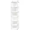 Image de Compactor Étagère Souple Suspendue pour Vêtements, 6 Compartiments, Blanc, Petit, Polypropylène, 30 x 30 x H. 128 cm, RAN1527