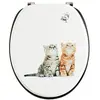 Image de Wirquin 20723912 Abattant WC en fibre de bois Woody 100% FSC Chatons, blanc et noir