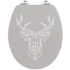 Image de Wirquin 20721956 Abattant WC Diplomat Cerf en MDF 100% FSC avec frein de chute et charnières en inox, forme en U
