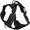 Image de Bobby Rando Walk Harnais pour chien Taille L, en nylon réfléchissant, boucles réglables à fermeture sûre, facile à porter, noir ras du cou 46-70 cm, tour de poitrine 56-73 cm