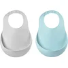 Image de BÉABA, Lot de 2 Bavoirs pour Bébé en Silicone Imperméable, Tour de cou ajustable, Large poche rattrape aliments, Souple, Léger, Ultra doux, Facile à nettoyer, Light mist/Airy green