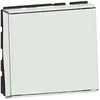 Image de Poussoir avec Porte-Étiquette Mosaic Easy-LED 2 Modules 6A/250V - Bouton Poussoir Fonction Témoin en Ajoutant Témoins Mosaic Easye-LED - 45x45x24mm - Blanc - 099412 - Legrand
