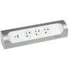 Image de LEGRAND - Multiprise d'Angle à Câbler - 3 Prises Surface avec Terre + Prise USB-C + Prise USB-A - Installation Horizontale ou Verticale - Blanc et Alu