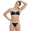 Image de arena Icons Bikini Cross Back Solid Maillot de Bain, Noir/Blanc, 44 Femme, Noir/Blanc, 44
