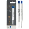 Image de Parker Lot de 2 recharges pour stylo à bille - Pointe moyenne - Encre bleue QUINKflow