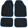 Image de 4 tapis universel en moquette noir et bleu access+