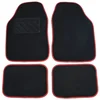 Image de 4 tapis universel en moquette noir et rouge