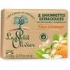 Image de LE PETIT OLIVIER - 2 Savonnettes Extra Douces - Fleur D'Oranger - Parfum De La Région De Grasse - Nettoient La Peau En Douceur - Fabriqué en France - 2x100g